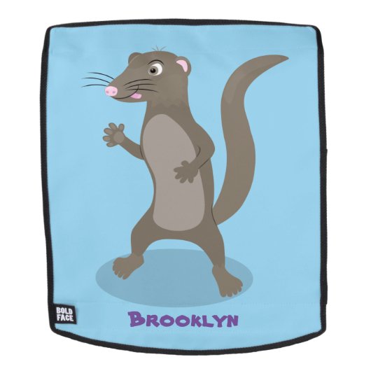 Cute mongoose cartoon illustratie rugtassen (Verwijderbaar gezicht)