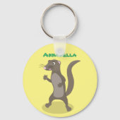Cute mongoose cartoon illustratie sleutelhanger (Voorkant)