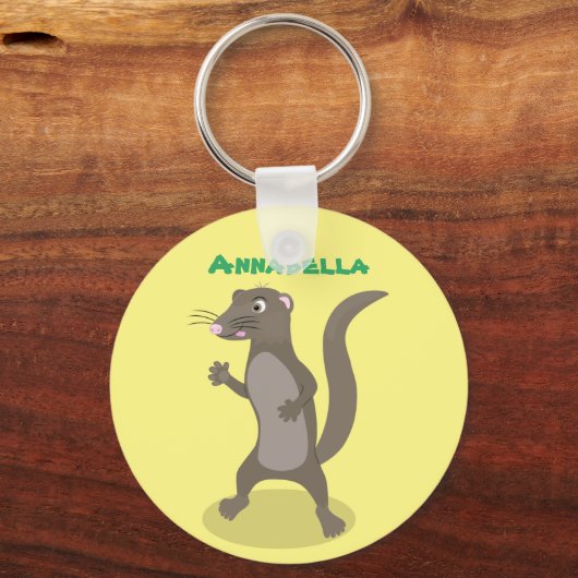 Cute mongoose cartoon illustratie sleutelhanger (Voorkant)