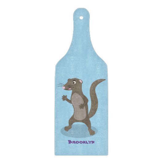 Cute mongoose cartoon illustratie snijplank (Voorkant)