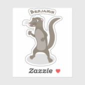Cute mongoose cartoon illustratie sticker (Vel)