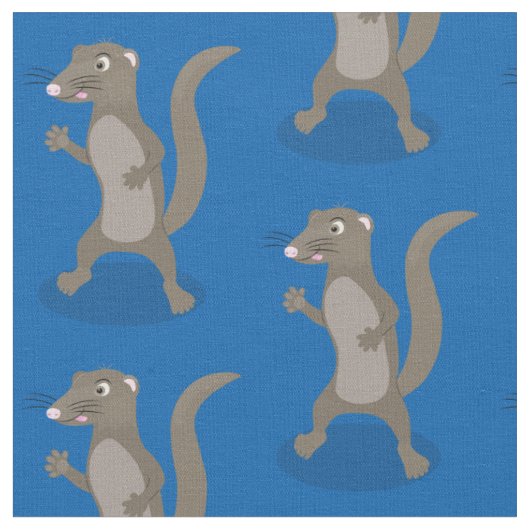 Cute mongoose cartoon illustratie stof (Close Up)