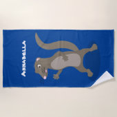 Cute mongoose cartoon illustratie strandlaken (Voorkant)