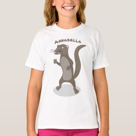 Cute mongoose cartoon illustratie t-shirt (Voorkant)