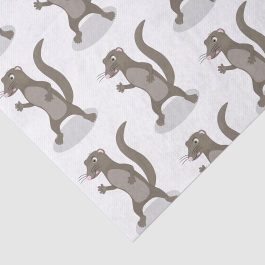 Cute mongoose cartoon illustratie tissuepapier (Detail)