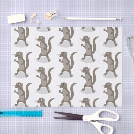 Cute mongoose cartoon illustratie tissuepapier (Craft)