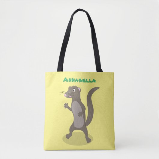 Cute mongoose cartoon illustratie tote bag (Voorkant)