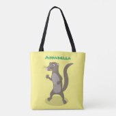 Cute mongoose cartoon illustratie tote bag (Achterkant)