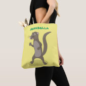 Cute mongoose cartoon illustratie tote bag (Dichtbij)