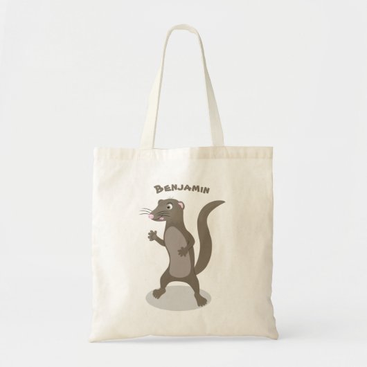 Cute mongoose cartoon illustratie tote bag (Voorkant)