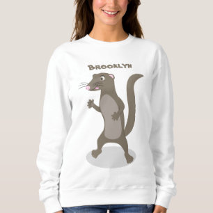 Cute mongoose cartoon illustratie trui