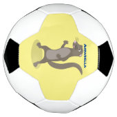 Cute mongoose cartoon illustratie voetbal (Gedraaid)