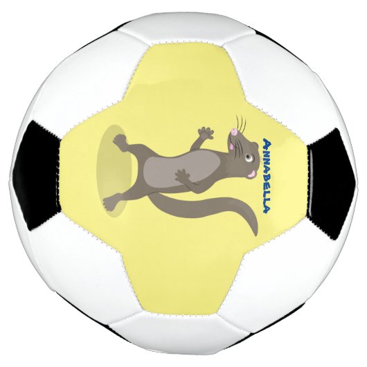 Cute mongoose cartoon illustratie voetbal (Gedraaid)