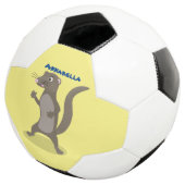 Cute mongoose cartoon illustratie voetbal (Drie kwart)