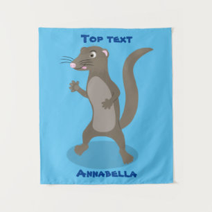 Cute mongoose cartoon illustratie wandkleed