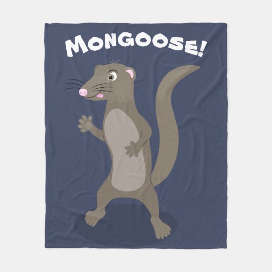 Cute mongoose happy cartoon illustratie fleece deken (Voorkant)