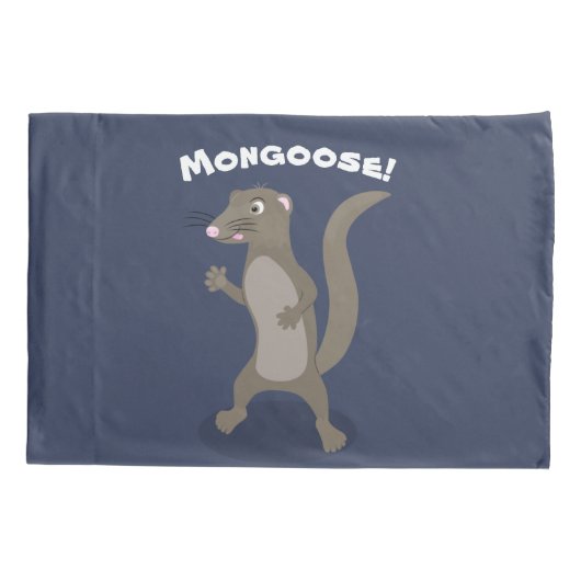Cute mongoose happy cartoon illustratie kussensloop (Achterkant)