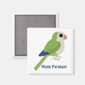 Cute Monk Parakeet Magneet (Voorkant / Achterkant)