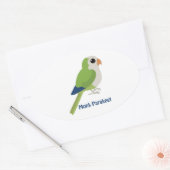 Cute Monk Parakeet Ovale Sticker (Envelop)