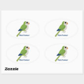 Cute Monk Parakeet Ovale Sticker (Vel)