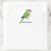 Cute Monk Parakeet Ovale Sticker (Tas)