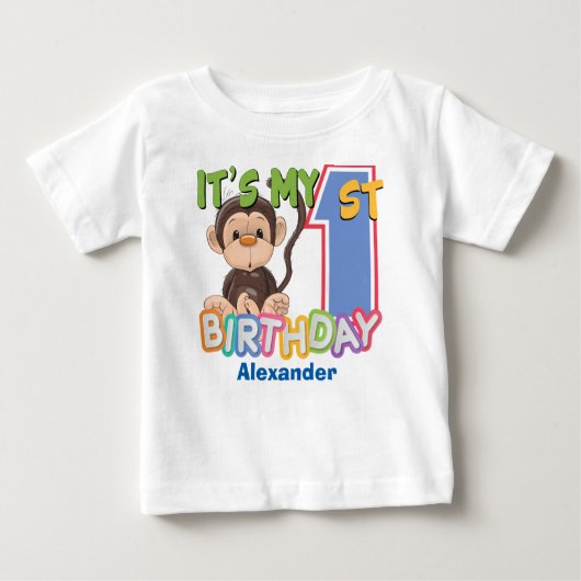 Cute Monkey 1st Birthday (Voorkant)