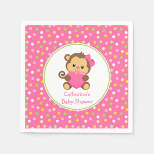 Cute Monkey Baby shower Napkins Servetten