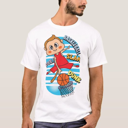 Cute monkey basketball speler t-shirt (Voorkant)