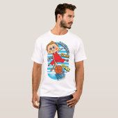 Cute monkey basketball speler t-shirt (Voorkant volledig)
