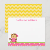 Cute Monkey Bedankt Opmerking Notitiekaartje (Voorkant / Achterkant)