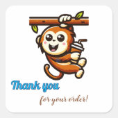 Cute Monkey Bedankt Sticker (Voorkant)