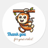 Cute Monkey Bedankt Sticker (Voorkant)