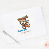 Cute Monkey Bedankt Sticker (Envelop)