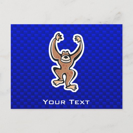 Cute Monkey Blauw Briefkaart (Voorkant)