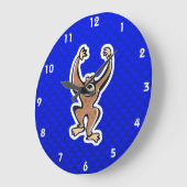 Cute Monkey Blauw Grote Klok (Hoek)