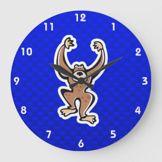 Cute Monkey Blauw Grote Klok