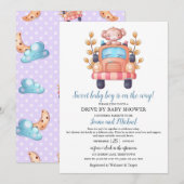 Cute Monkey Boy Baby Shower Drive Through   Kaart (Voorkant / Achterkant)