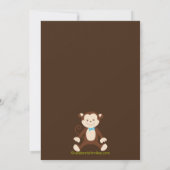 Cute Monkey Boy Baby shower Invitation Kaart (Achterkant)