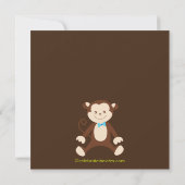 Cute Monkey Boy Baby shower Invitation Kaart (Achterkant)
