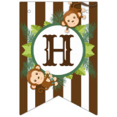Cute Monkey Boy Oerwoud Safari Name Banner (Tweede vlag)