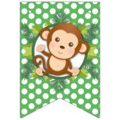 Cute Monkey Boy Oerwoud Safari Name Banner (Eerste vlag)