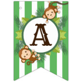 Cute Monkey Boy Oerwoud Safari Name Banner (Derde vlag)