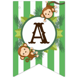 Cute Monkey Boy Oerwoud Safari Name Banner
