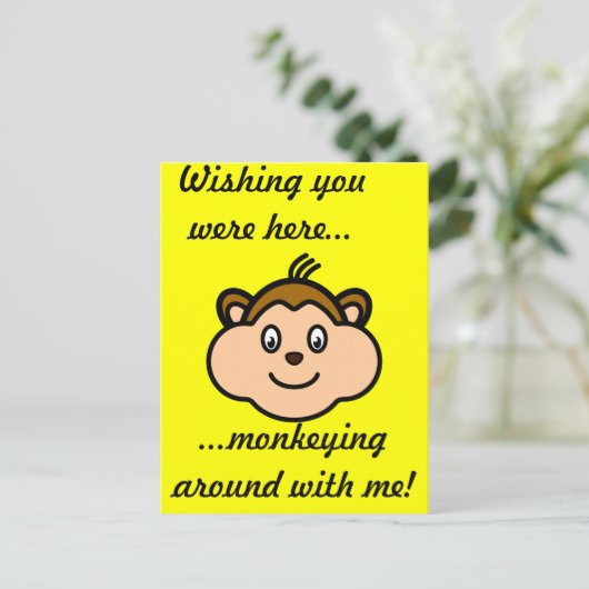 Cute Monkey Briefkaart (Staand voorkant)