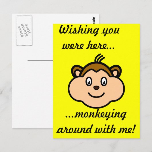 Cute Monkey Briefkaart (Voorkant / Achterkant)