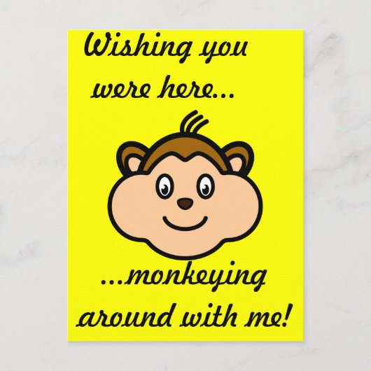 Cute Monkey Briefkaart (Voorkant)