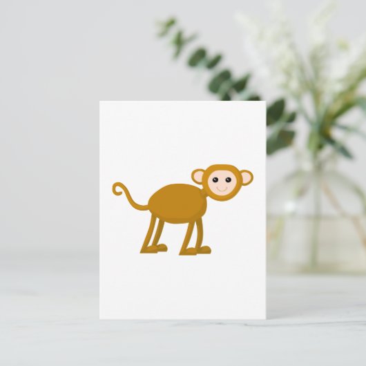 Cute Monkey. Briefkaart (Staand voorkant)