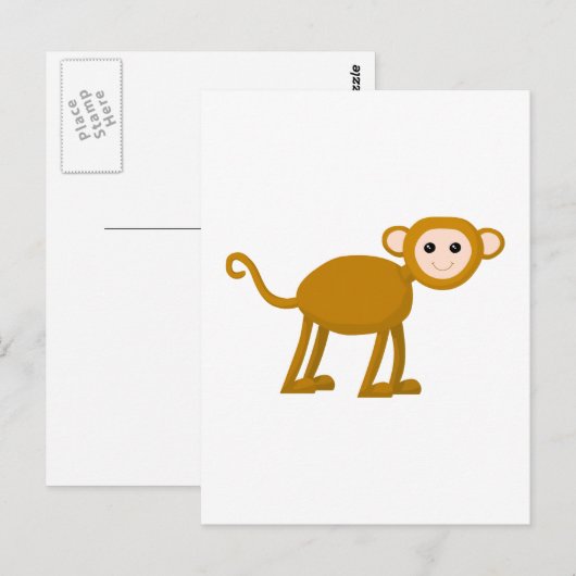 Cute Monkey. Briefkaart (Voorkant / Achterkant)