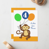 Cute Monkey-briefkaart Notitiekaartje (Voorkant / Achterkant in situ)