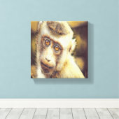Cute monkey canvas afdruk (Insitu (Houten vloer))